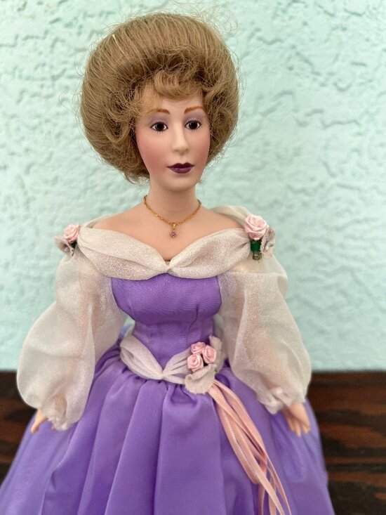 Franklin Mint Other - Franklin Heirloom Gemstone Girl – Amethyst 12” Porcelain Doll w/COA Vintage 1988